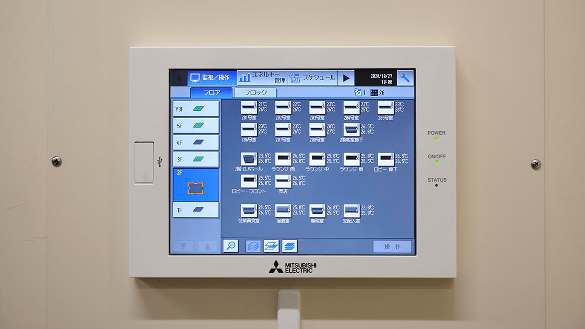 客室の空調を集中管理する空調冷熱総合管理システムAE-200J